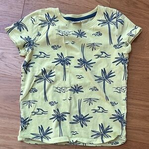 Yellow Palm Tree Print Kids T-Shirt